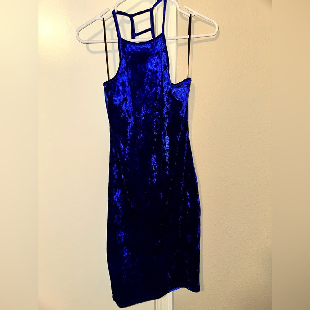 Forever 21 blue velvet dress